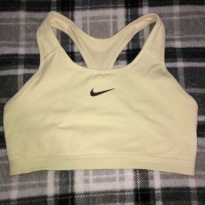 pale yellow nike sports bra size large